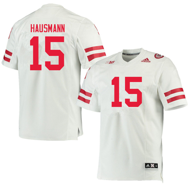 Men #15 Ernest Hausmann Nebraska Cornhuskers College Football Jerseys Sale-White